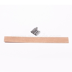 Wood Candle Wicks, with Iron Stand, for Candle Making and Candle DIY Craft, BurlyWood, 130x15x0.5mm(DIY-WH0157-97E)