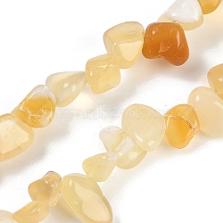 Natural Yellow Opal Nuggets Beads Strands, 7.5~11.5x9~13x4~6.5mm, Hole: 0.8~1mm, about 62~68pcs/strand, 14.96~15.55''(38~39.5cm)(G-B125-A04-01)