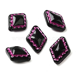 Opaque Acrylic Beads, Rhombus, Black, 18x14x8.5mm, Hole: 1.6mm, about: 530pcs/500g(OACR-Z005-38)