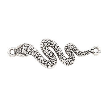 Tibetan Style Alloy Connector Charms, Snake Links, Antique Silver, 44x14x4mm, Hole: 1.9mm