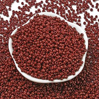 TOHO Round Seed Beads, Japanese Seed Beads, (46) Opaque Oxblood, 8/0, 3mm, Hole: 1mm, about 10000pcs/pound