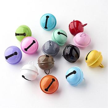 Iron Bell Pendants, Mixed Color, 23.5x21.5mm, Hole: 4x4mm