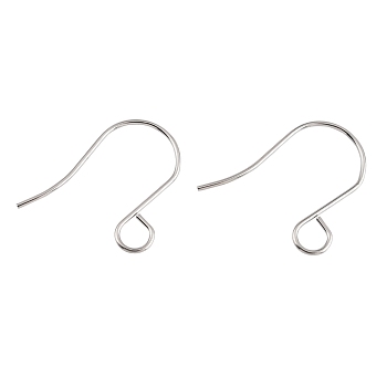 100Pcs 316 Stainless Steel French Earring Hooks, Flat Earring Hooks, Ear Wire, with Horizontal Loop, Stainless Steel Color, 26x20mm, Hole: 4.6mm, 20 Gauge, Pin: 0.8mm