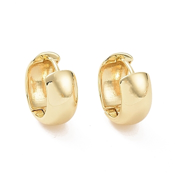 Brass Thick Hoop Earrings for Women, Golden, 17x18x8mm, Pin: 1mm
