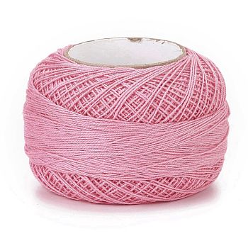 21S/2 8# Cotton Crochet Threads, Mercerized Cotton Yarn, for Weaving, Knitting & Crochet, Flamingo, 1mm, 50g/roll