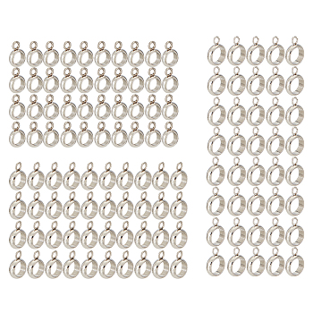 110Pcs 3 Style 304 Stainless Steel Tube Bails, Loop Bails, Ring, Stainless Steel Color, 9~11x6~8x2~2.5mm, Hole: 1.5~2mm, Inner Diameter: 4~6mm