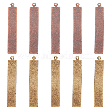 Mixed Color Rectangle Brass Pendants