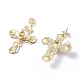 Cross Alloy Dangle Earrings(EJEW-L260-01LG)-2