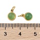 Ion Plating(IP) Natural Green Aventurine Half Round Charms with Jump Ring(STAS-A097-05G-08)-3