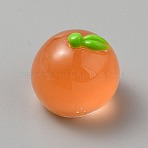 Fruit Transparent Resin Cabochons, DIY for Phone Case & Earrings & Keychains Accessories, Orange, 23x22mm(CRES-CJC0009-13G)