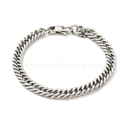 201 Stainless Steel Cuban Link Chains Bracelet for Men Women, Stainless Steel Color, 7-1/2 inch(18.9cm)(BJEW-H550-03A-P)