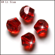 Imitation Austrian Crystal Beads, Grade AAA, Faceted, Polygon, Red, 8mm, Hole: 0.9~1mm(SWAR-F085-8mm-06)