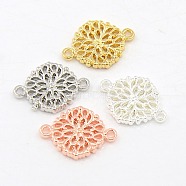 Alloy Hollow Flower Links connectors, Mixed Color, 13x18x2mm, Hole: 1mm(PALLOY-M006-03)