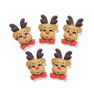 Resin Decoden Cabochons, Christmas Theme, Elk Christmas Reindeer/Stag, Peru, 23x15.5x8mm(CRES-D004-02)