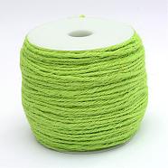 Colored Jute Cord, Jute String, Jute Twine, 3-Ply, for Jewelry Making, Pale Green, 2mm, about 109.36 yards(100m)/roll(OCOR-R008-2mm-008)