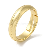 Rack Plating Brass Adjustable Finger Rings for Women, Lasting Plated, Lead Free & Cadmium Free, Real 18K Gold Plated, 5mm, US Size 8 1/2(18.5mm)(RJEW-L123-005G)