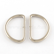 Iron D Rings, Buckle Clasps, For Webbing, Strapping Bags, Garment Accessories, Platinum, 46x30x4mm(IFIN-R203-87P)