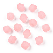 Frosted Acrylic Beads, Faceted, Cone, Pink, 6x5.5mm, Hole: 1.5mm, about 6770pcs/500g(MACR-S373-61K-02)