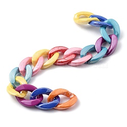 Handmade Opaque Acrylic Curb Chains, Twisted Chain, for Handbag Chain Making, Colorful, Link: 23x17x4.5mm, 39.37 inch(1m)/strand(AJEW-JB00731)