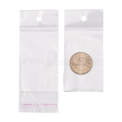 Rectangle Cellophane Bags, White, 11.8x4.6cm, Unilateral Thickness: 0.1mm, Inner Measure: 7.5x4.6cm, Hole: 6mm(X-OPC-F001-03B)