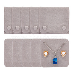 Velvet Jewelry Storage Drawstring Pouches, Jewelry Bags with Snap Fastener, Rectangle, Gainsboro, 10x9.2x1cm(ABAG-WH0032-55B)