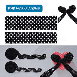 2 Rolls 2 Sizes Polyester Elastic Ribbon, for Hair Band Making, Black, 1roll/style(EW-TA0001-02I)