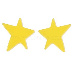 Translucent Cellulose Acetate(Resin) Pendants, Solid Color, Star, Yellow, 41.5x40x2.5mm, Hole: 1mm(KY-T040-43C)