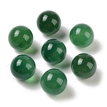 Natural Green Onyx Agate No Hole Sphere Beads, Round, Dyed & Heated, 12mm