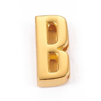 Alloy Slide Charms, Cadmium Free & Lead Free, Golden, Letter B, 20x10x6.5mm, Hole: 3x18mm