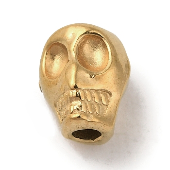 Ion Plating(IP) 304 Stainless Steel Beads, Skull, Golden, 7.5x6.5x5.5mm, Hole: 1.8mm