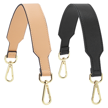 WADORN 2Pcs 2 Colors PU Leather Bag Straps, with Alloy Swivel Clasps, Mixed Color, 41x3.55x0.35cm, 1pc/color