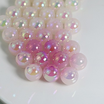Color Changing Sun Sensitive UV Reactive Acrylic Beads, Round, White, 16mm