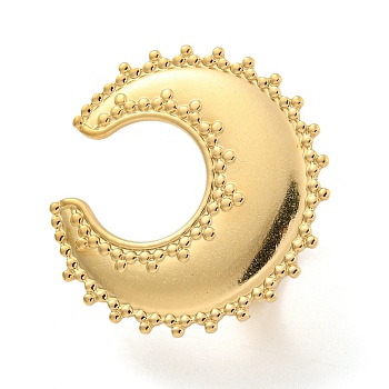 Moon 304 Stainless Steel Adjustable Rings for Women, Golden, Inner Diameter: 17mm