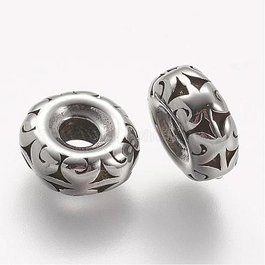Antique Silver Rondelle Stainless Steel Beads