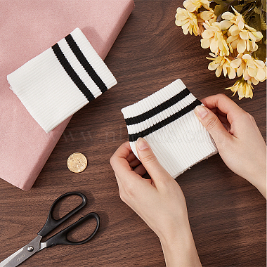 Stripe Pattern Cotton Tubular Knit Rib Cuff(AJEW-WH0348-200A)-3