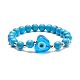 Gemstone & Lampwork Heart Evil Eye Beaded Stretch Bracelet for Women(BJEW-JB08392)-4