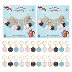 Alloy Enamel Roman Number Clock Charm Locking Stitch Markers, Golden Tone 304 Stainless Steel Clasp Stitch Marker, Mixed Color, 3.3cm, 4 colors, 3pcs/color, 12pcs/set(HJEW-PH01811)