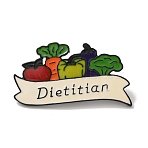 Dietitian Vegetable Enamel Pins, Black Alloy Lapel Pin Backs for Backpack Clothes, Colorful, 28x46mm(AL-A002-02EB)
