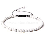 Adjustable Women's Howlite Beaded Bracelet, with Simple and Versatile Hand-wove Bead, Show in Picture(CN3407-47)