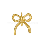 304 Stainless Steel Pendants, Bowknot Charms, Ion Plating(IP), Real 14K Gold Plated, 16x14mm(STAS-OY002-55G)
