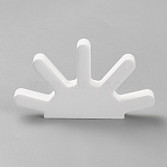 Gesso Rings Display Stands, White, 1.3x10.45x6cm(RDIS-WH0018-08)