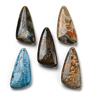 Natural Mixed Gemstone Pendants, Triangle, 46x21~23x8.5~9mm, Hole: 1.5mm(G-M405-09)