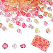 500Pcs 5 Colors Transparent Acrylic Beads, Bicone, Hot Pink, 6x5.5mm, Hole: 1.5mm, 100pcs/color(TACR-YW0002-07A)