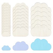 36Pcs 3 Style Cloud Shape Unfinished Wood Slices, for DIY Wood Painting Craft, Beige, 29.5~70x51~120x2mm(WOOD-OC0002-67)