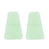 Translucent Cellulose Acetate(Resin) Pendants, Solid Color, Trapezoid, Light Green, 41.5x26.5x2.5mm, Hole: 1.5mm(KY-T040-33B)