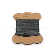 Wax Cord, with Craft Paper Cards, Flat, for Bracelet Making, Dark Slate Gray, 1mm, about 32.81 Yards(30m)/Card(YC-WH0010-01E)