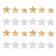 24Pcs 6 Style Star Computerized Embroidery Cloth Iron On Sequins Patches, Stick On Patch, Costume Accessories, Appliques, Mixed Color, 75~87x71~90x1~1.5mm,  4pcs/style(PATC-HY0001-12)
