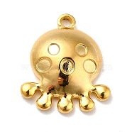 Ion Plating(IP) 304 Stainless Steel Pendants, Octopus Charms, Real 18K Gold Plated, 20x17.5x5mm, Hole: 2mm(STAS-A066-01G)