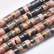 Natural Rhodonite Beads Strands, Flat Round/Disc, 4x2mm, Hole: 0.7mm, about 167pcs/strand, 15.35 inch(39cm)(G-A177-01L-16)