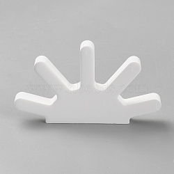 Gesso Rings Display Stands, White, 1.3x10.45x6cm(RDIS-WH0018-08)